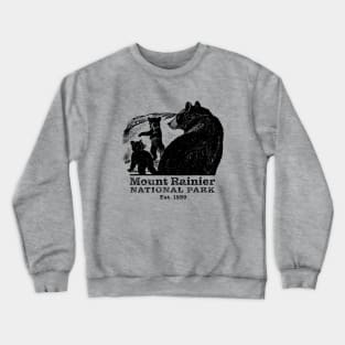 Mount Rainier National Park Bear Playful Cubs Crewneck Sweatshirt